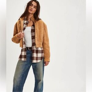 Free People Hideaway Plaid Shirt Sz S